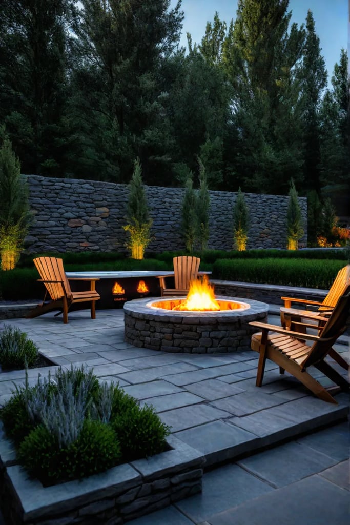 Fire pit with seating area