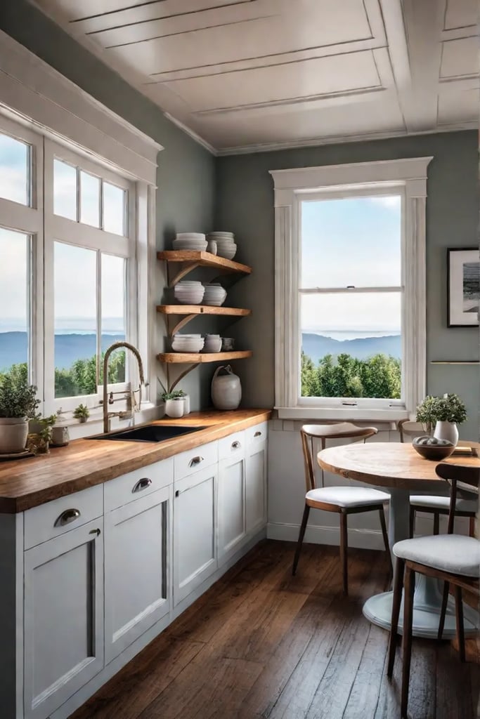 Inviting breakfast nook in a compact kitchen