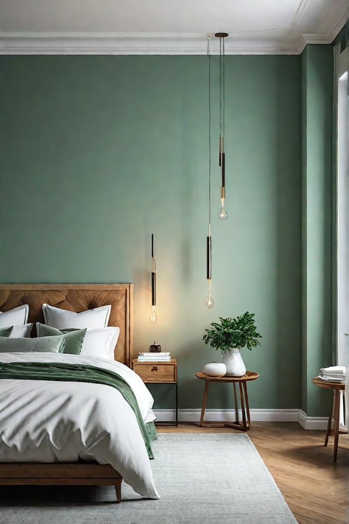 Minimalist bedroom with natural elements