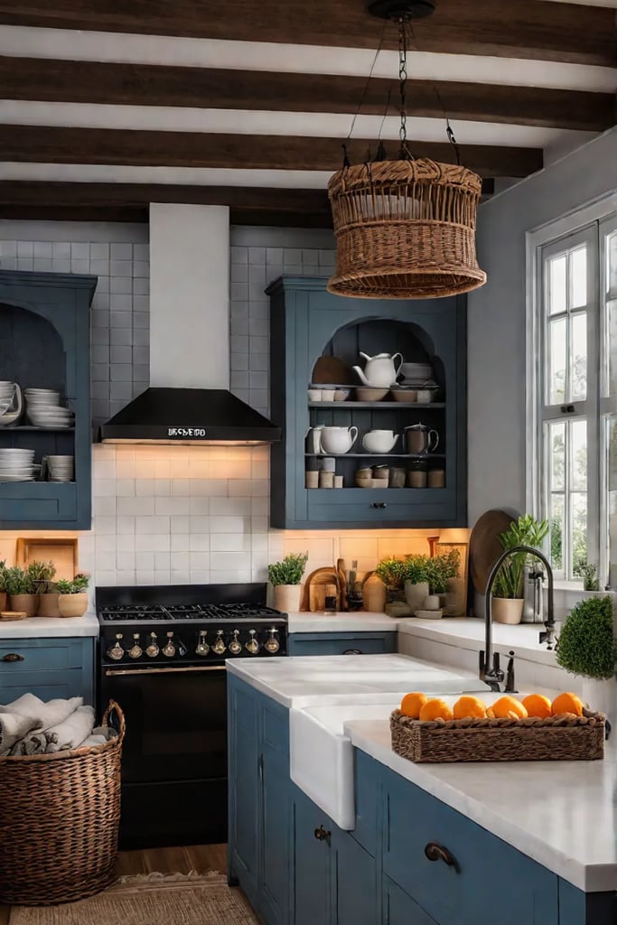 Natural storage solutions for a cozy cottage kitchen