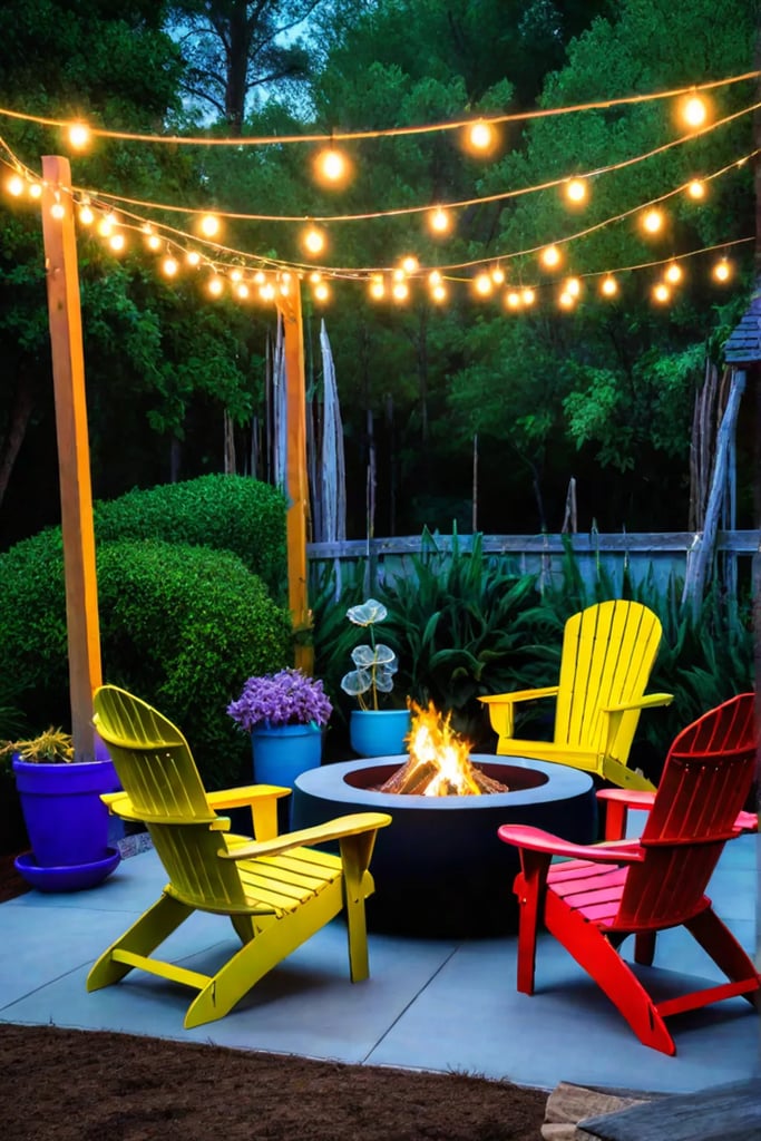 Playful fire pit setting for fun gatherings