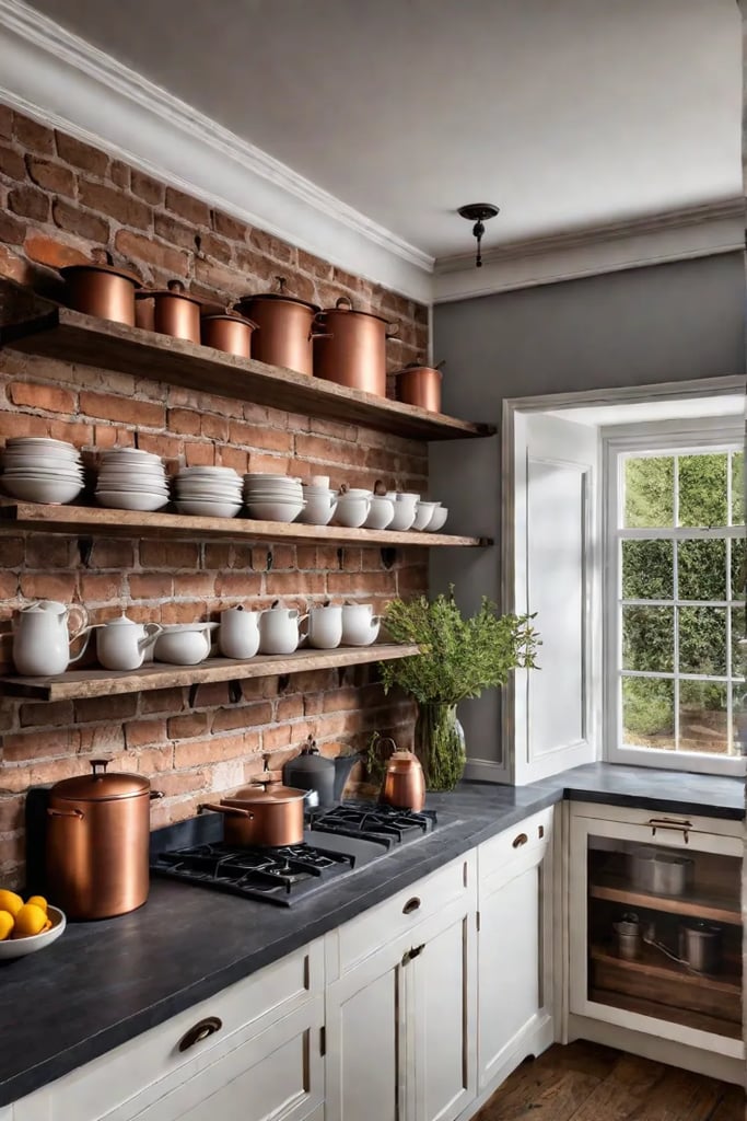 Warm and inviting cottage kitchen with copper accents