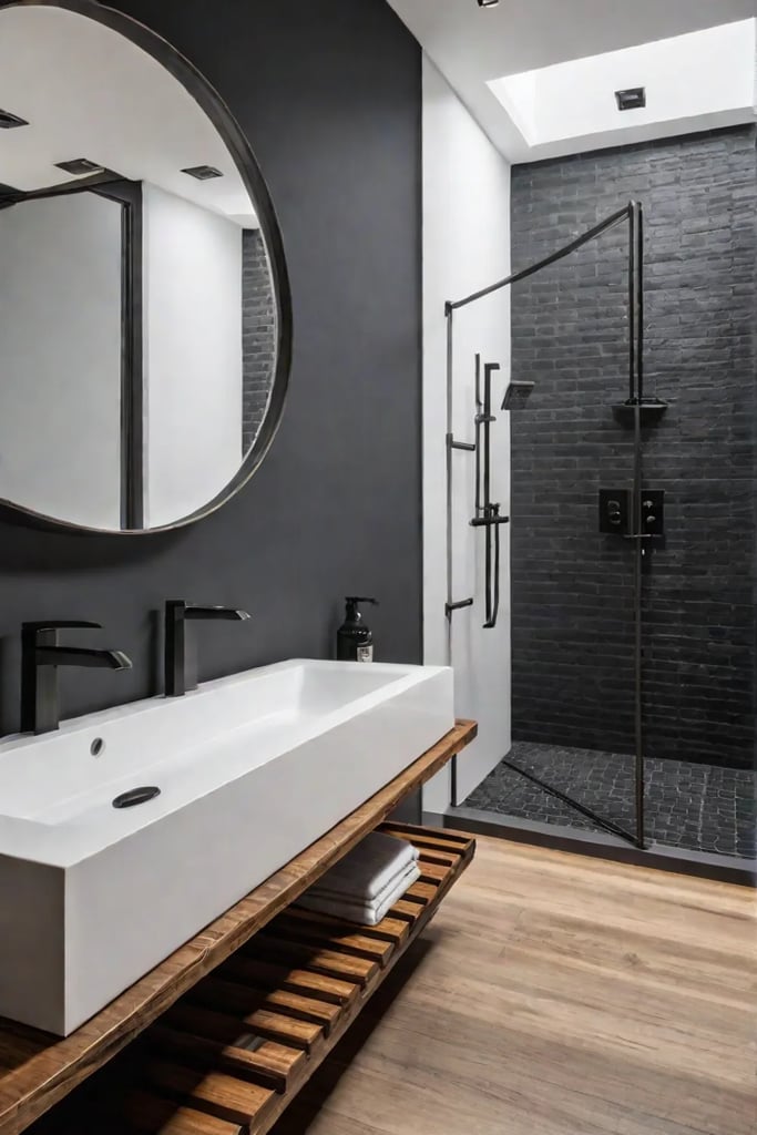 Bathroom with rustic and modern elements