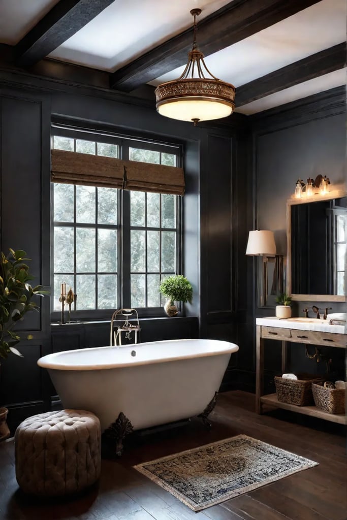 Bathroom with vintage and modern blend