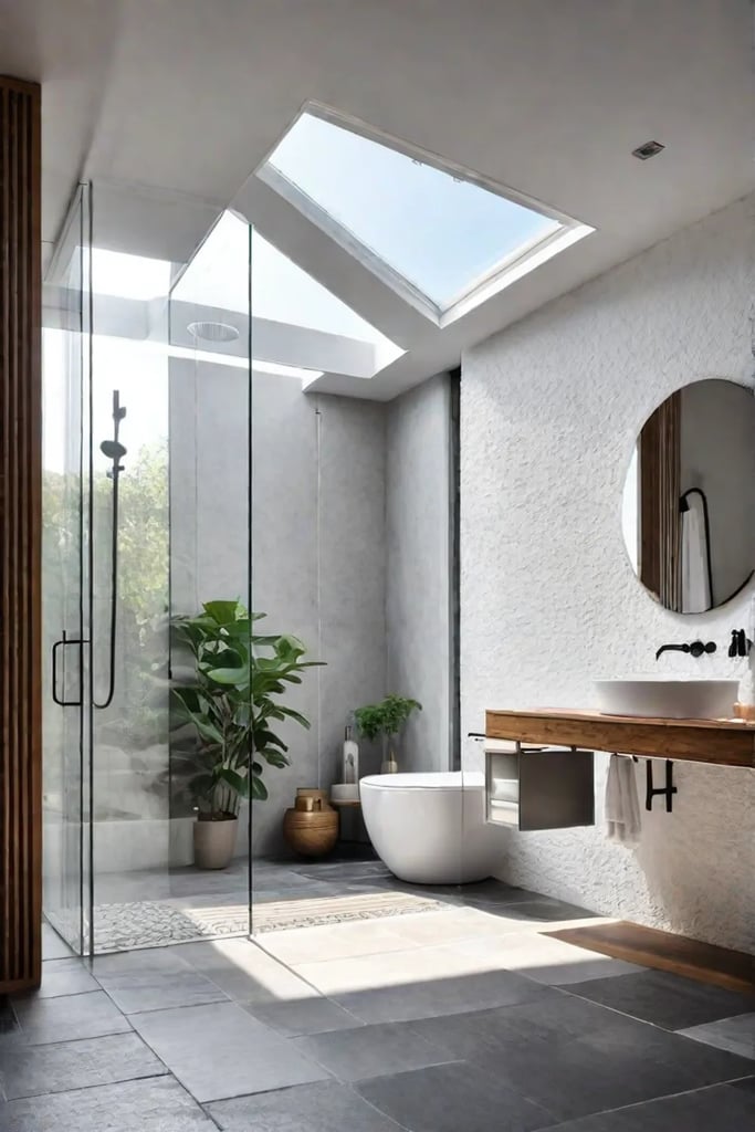 Bright and airy rustic bathroom