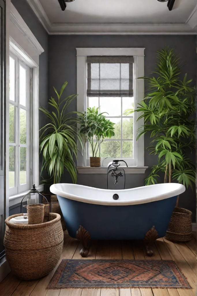 Charming bathroom with natural materials