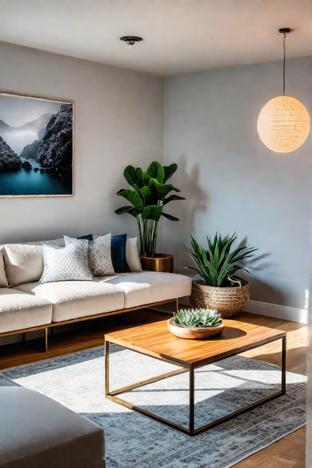 Cozy and affordable small living room with eclectic decor