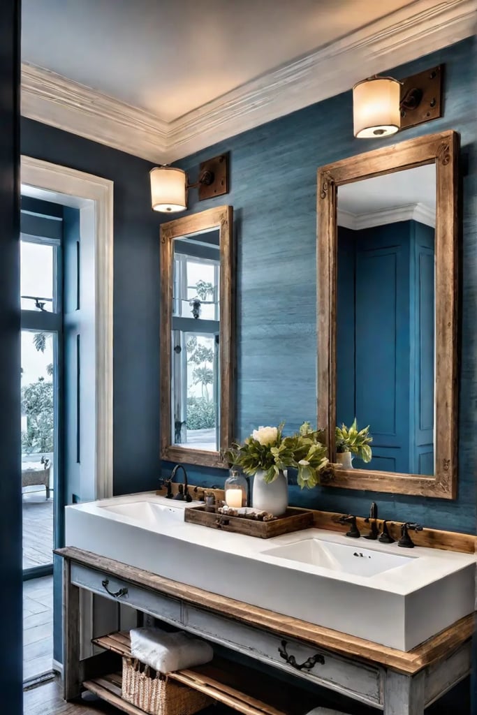 Distressed wood wrought iron vintageinspired