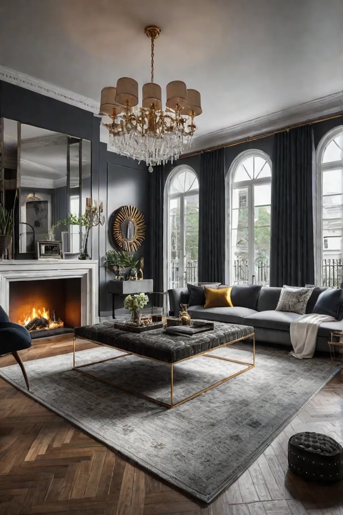 Eclectic living room with mix of patterns and textures