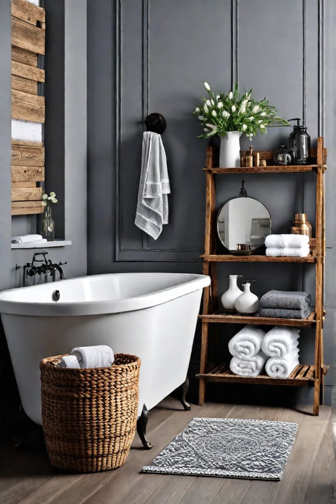 Farmhouse bathroom with vintage accents