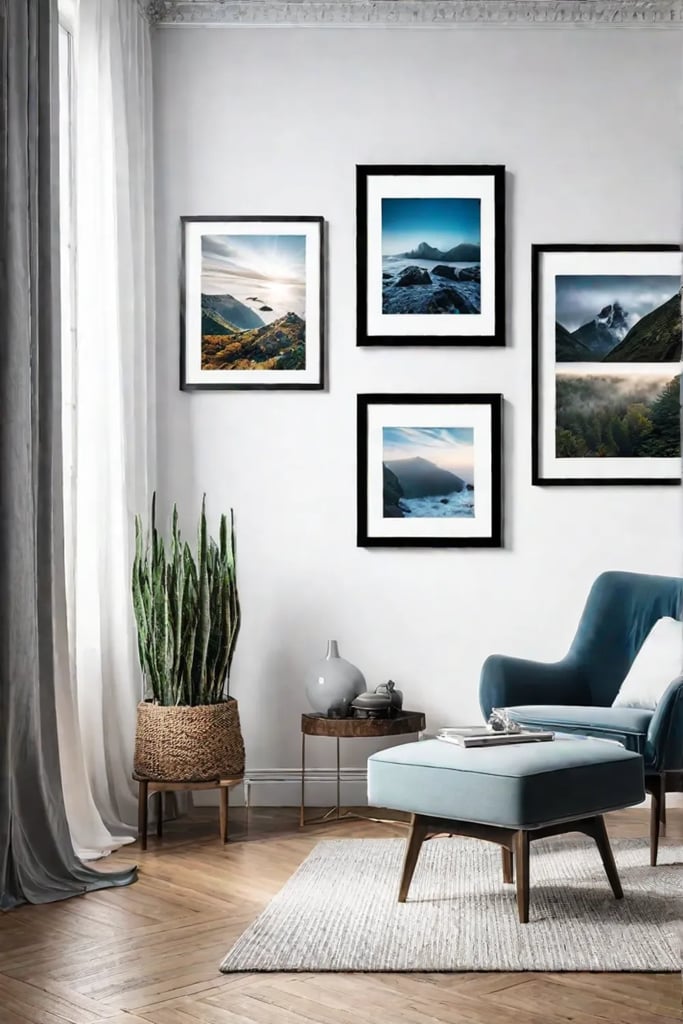 Gallery wall leaning canvas art collection
