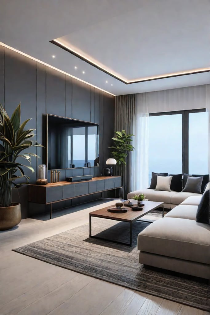 Inviting minimalist living room radiating peace and tranquility