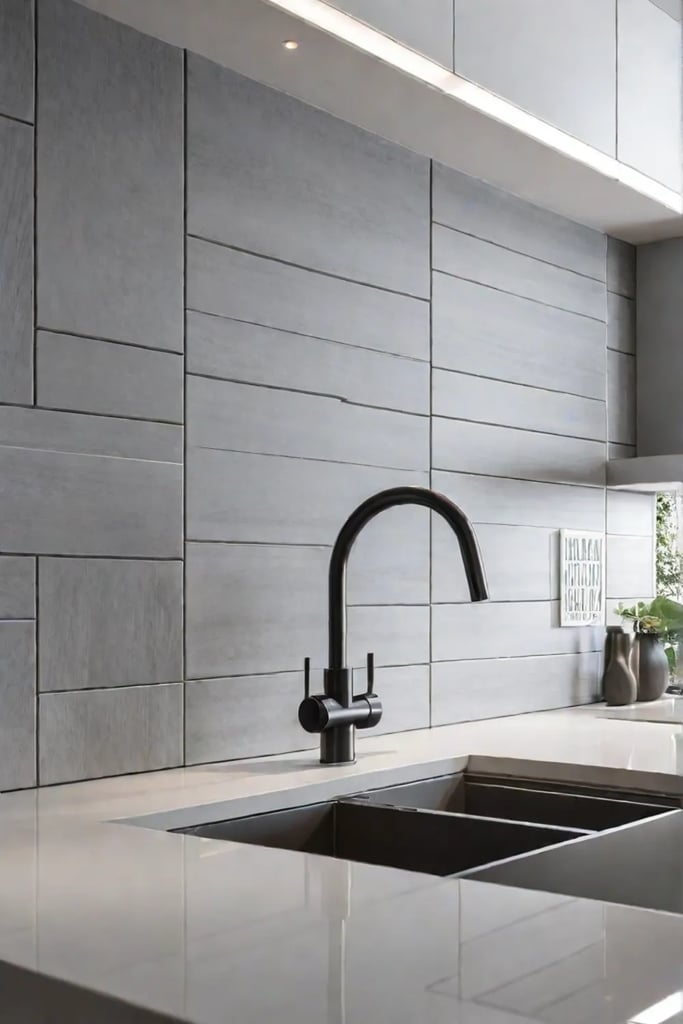 Largeformat tiles minimalist kitchen