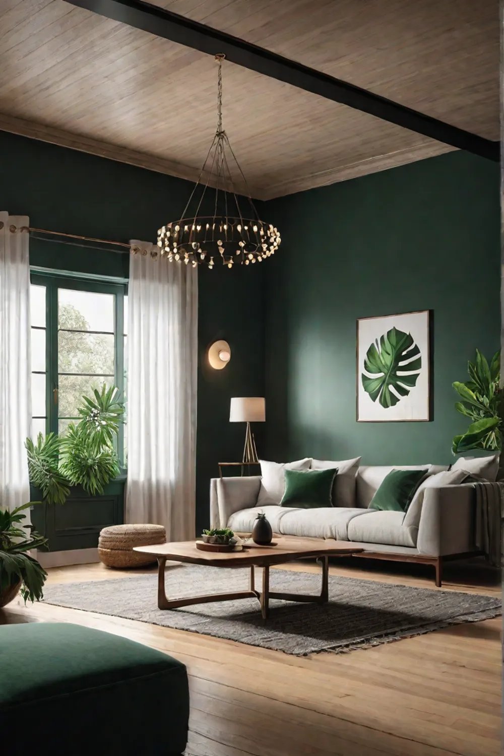 Living room with natural and sustainable decor