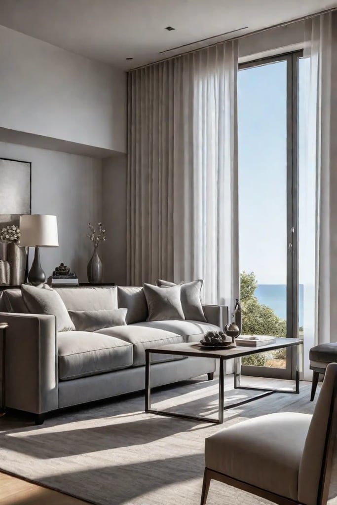 Living room with natural light and stylish lamps