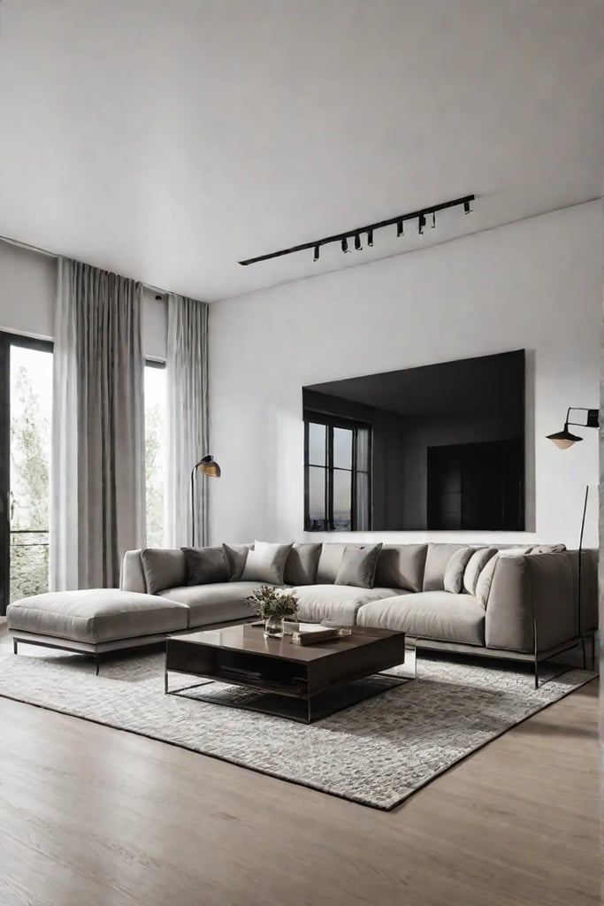 Minimalist living room with neutral colors