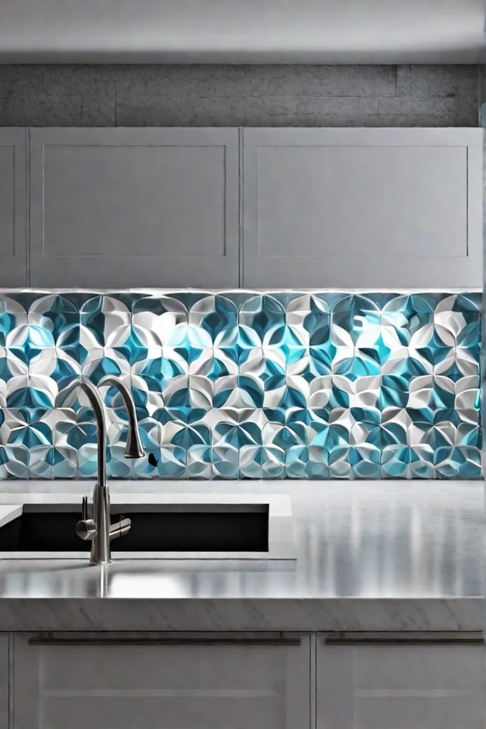 Mix and match tile backsplash