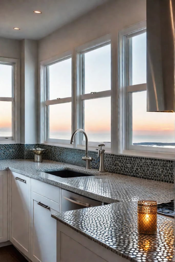 Modern kitchen with stylish backsplash