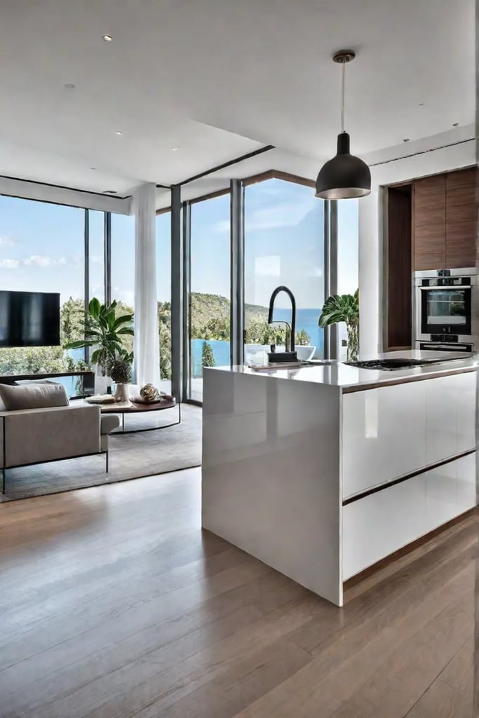 Modern kitchen wood veneer cabinets