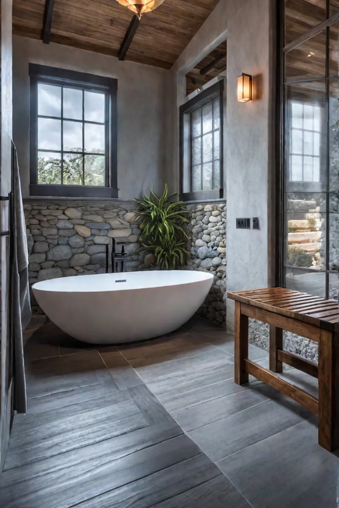 Moistureresistant wood welllit shower spalike feel