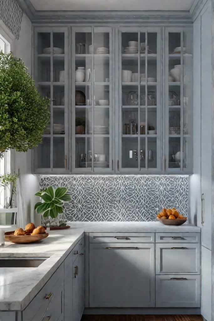 Patterned wallpaper light cabinets interchangeable design