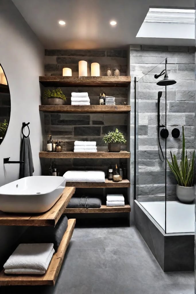 Rainfall showerhead reclaimed wood spalike