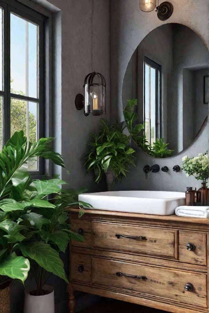 Rustic bathroom repurposed vanity thrift store finds