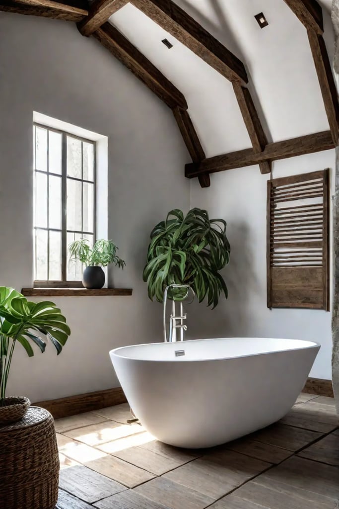 Rustic bathroom with natural light