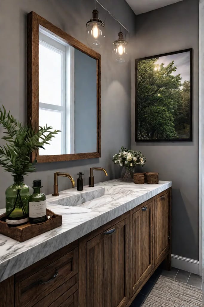 Rustic bathroom with natural materials