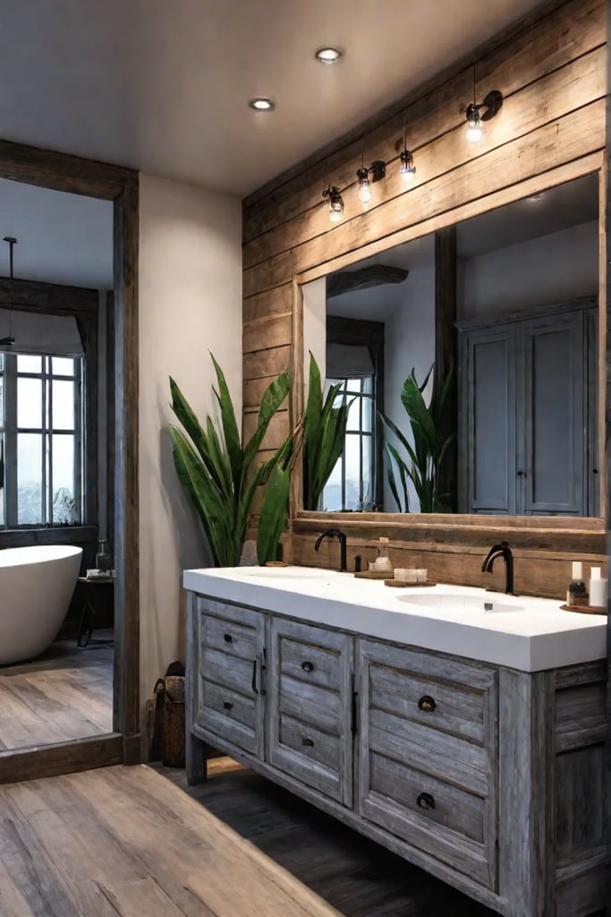 Rustic bathroom with reclaimed wood