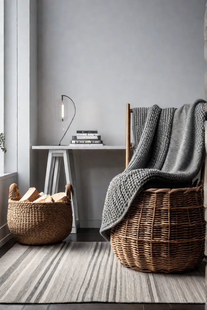 Simple and inviting living room with natural elements