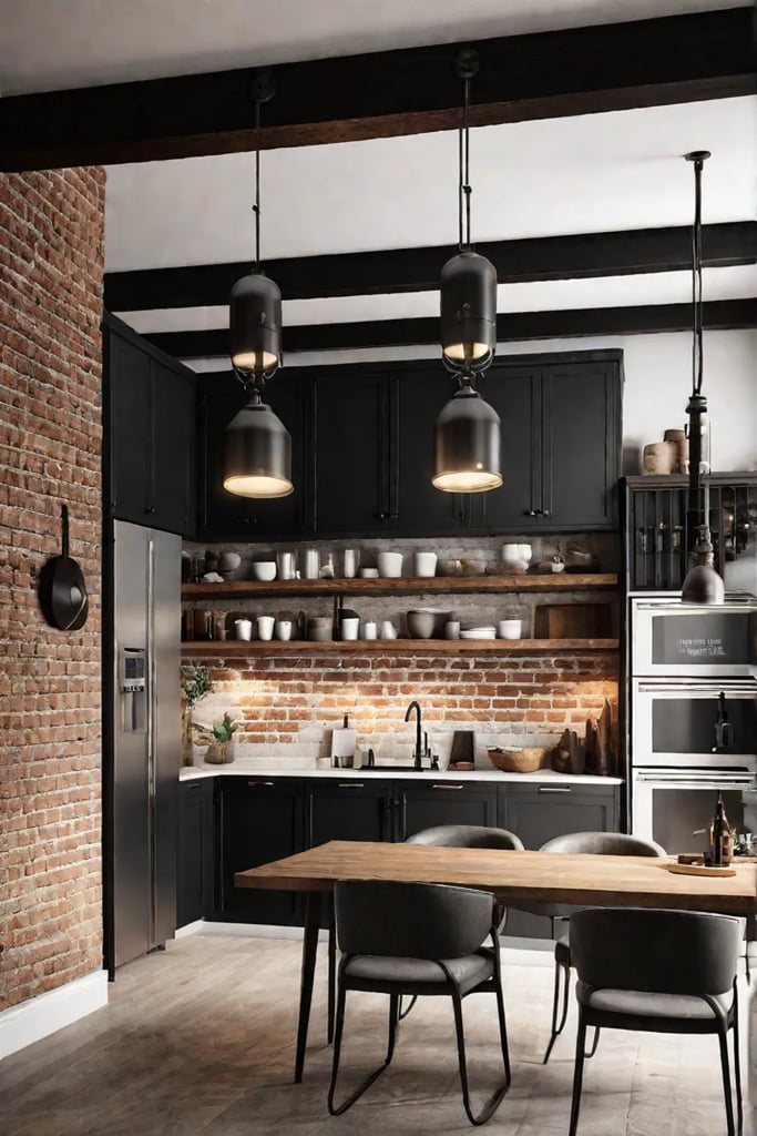 Stylish industrial kitchen with a blend of raw and refined elements