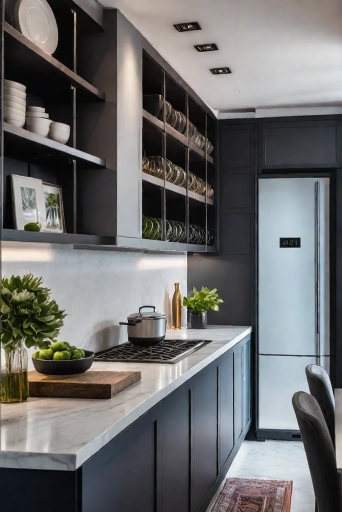 Twotoned cabinets in a small kitchen for a spacious and stylish look