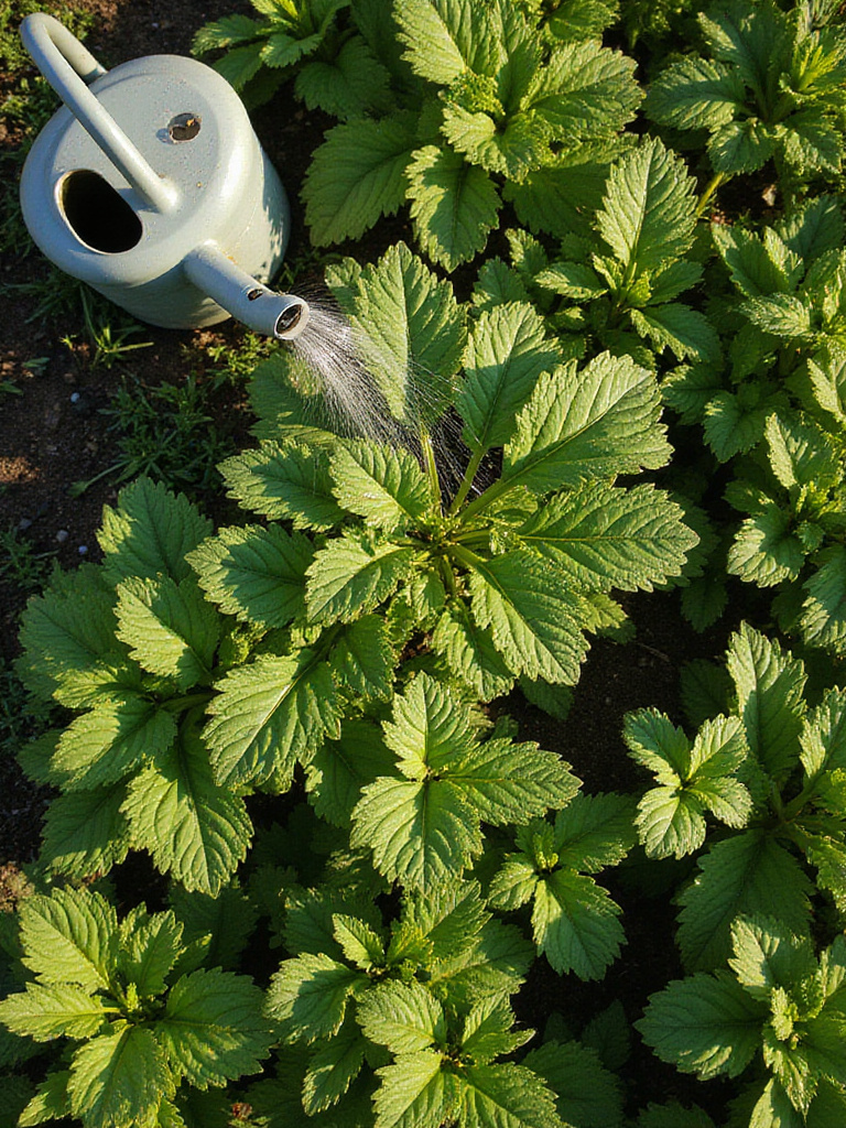 Vegetable garden showing both healthy and diseased plants.