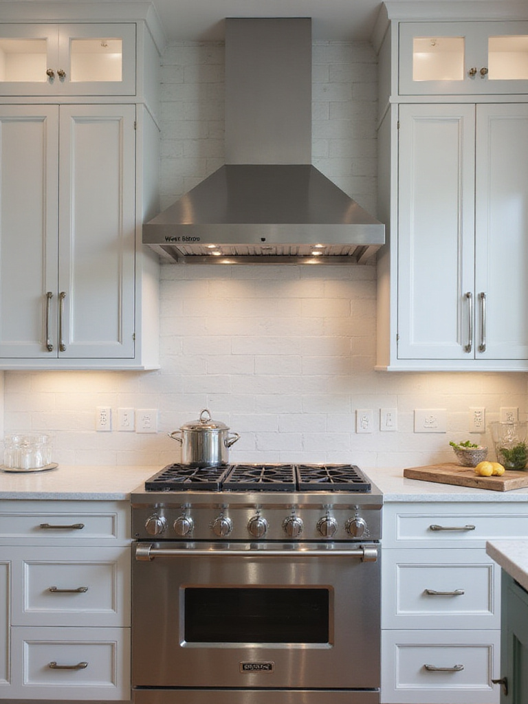 Luxury kitchen with a professional-grade ventilation system integrated into custom cabinetry.