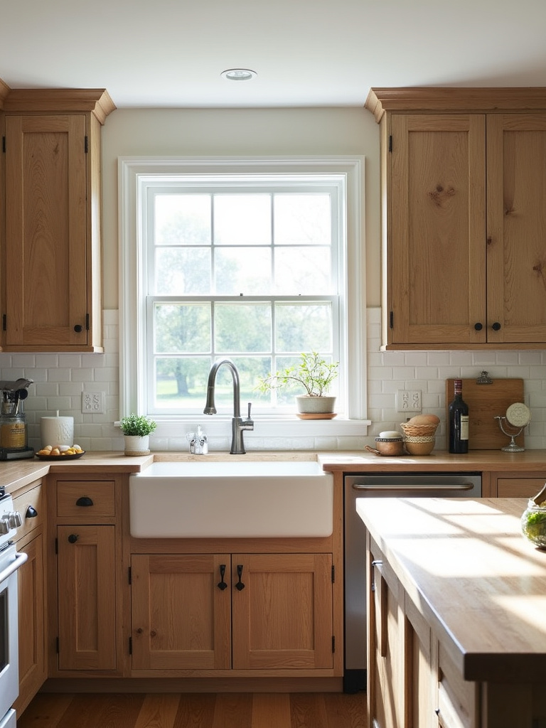 Farmhouse kitchen with reclaimed wood cabinets, showcasing rustic charm and sustainable design.