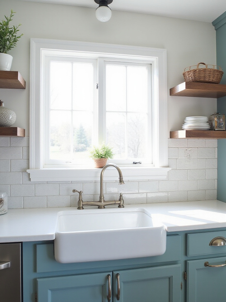 Modern kitchen with light gray peel and stick subway tile backsplash.