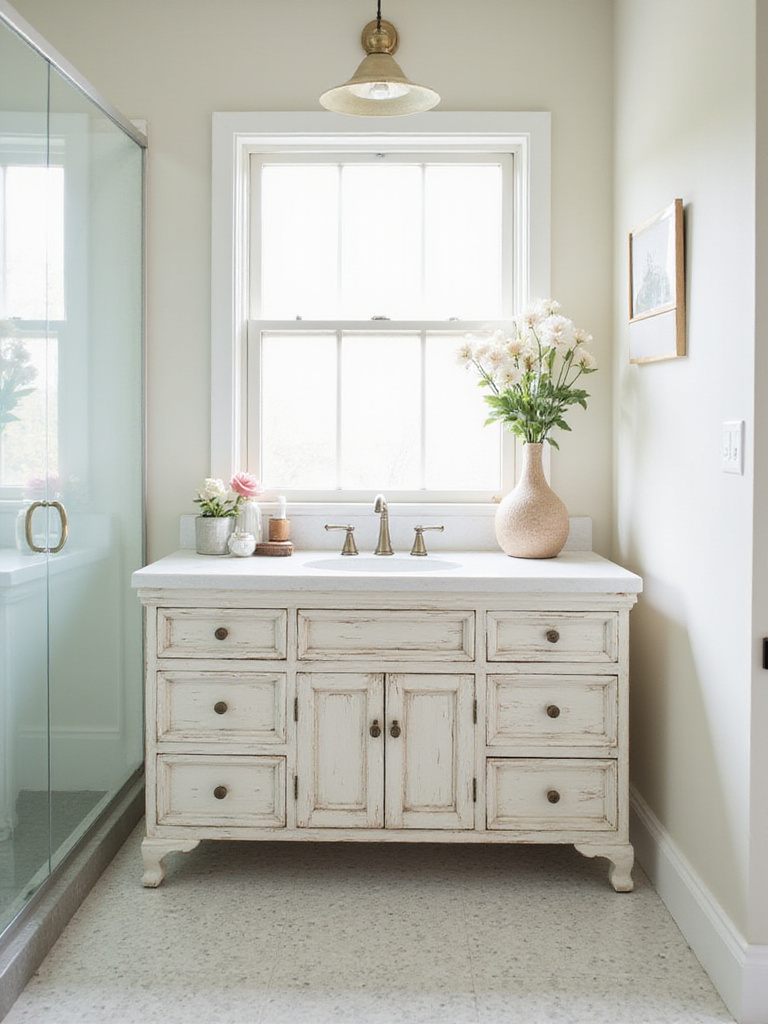 Open box vanity in modern bathroom, showcasing affordable renovation