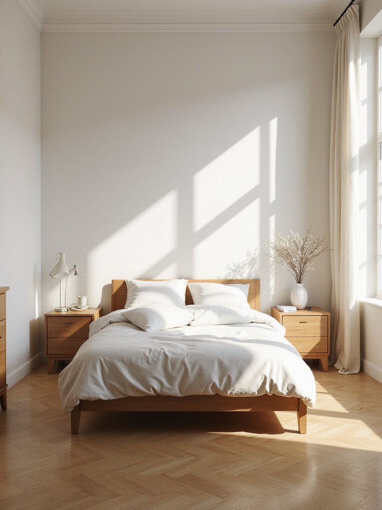 Professionally designed bedroom layout emphasizing effortless movement and flow.