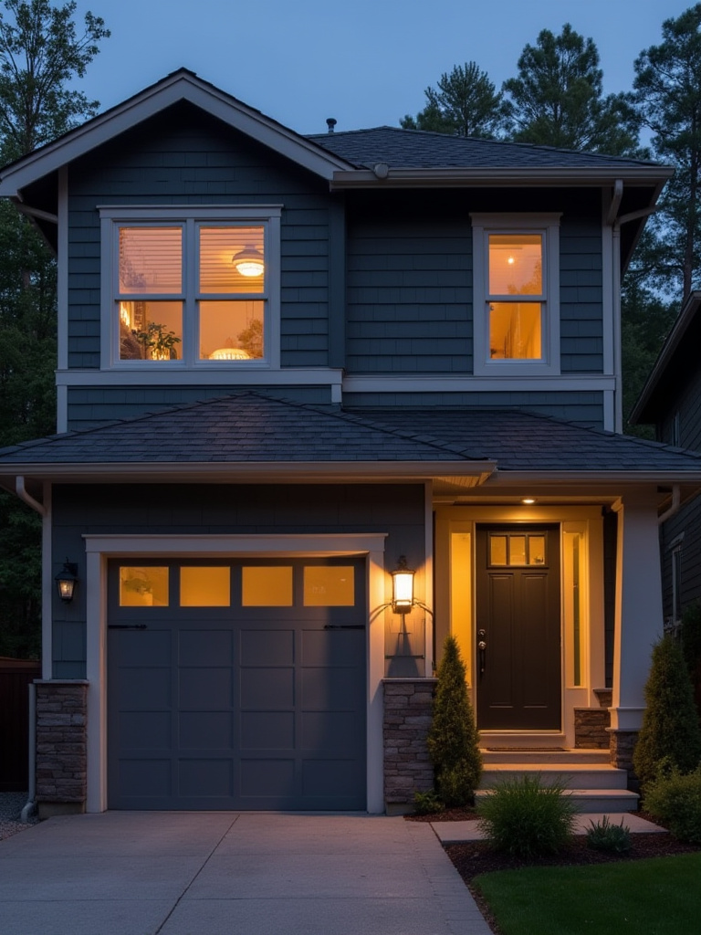 Elegant, highly visible house numbers on a modern home exterior