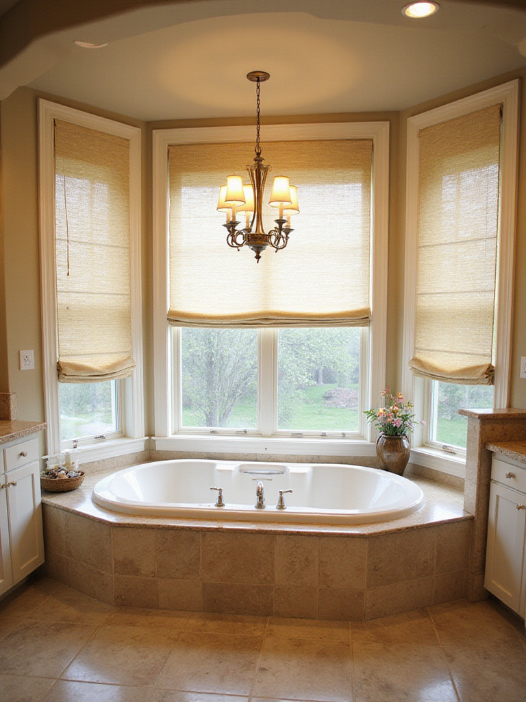 Stylish bathroom window treatments enhancing privacy and natural light