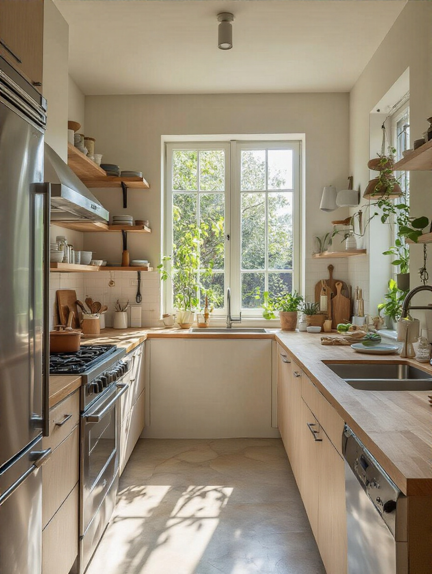 Modern kitchen layout showcasing efficient organization and workflow