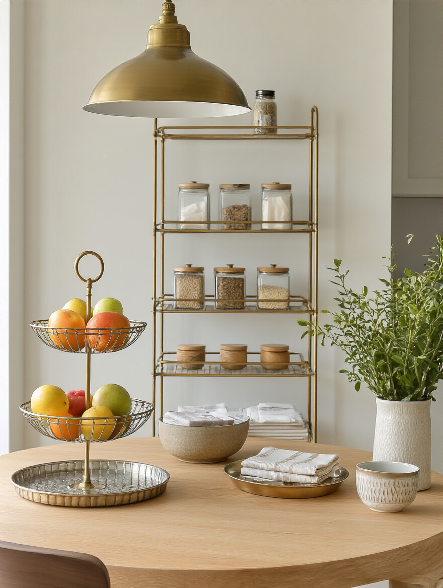 Elegant kitchen table with integrated storage solutions
