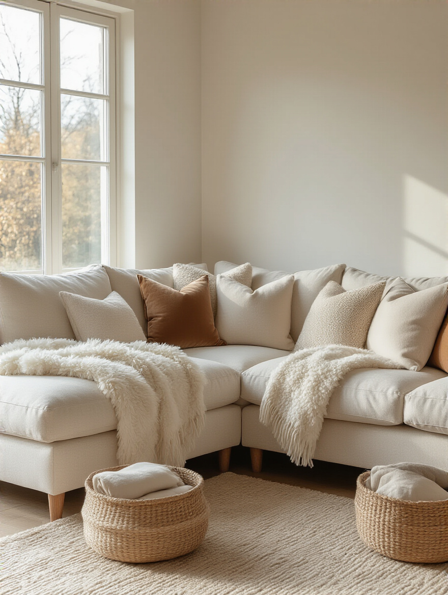 Cozy living room textiles maintained for lasting softness and freshness.