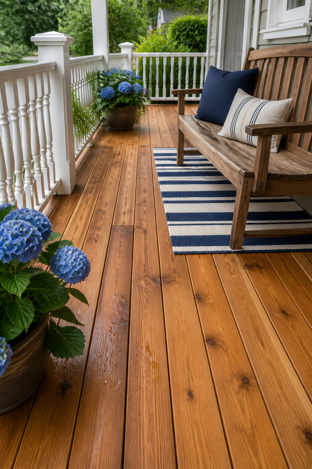 Semi-transparent stain on western red cedar preserves the grain's warmth while adding meaningful UV and moisture protection, making it the finish choice that honors the material.