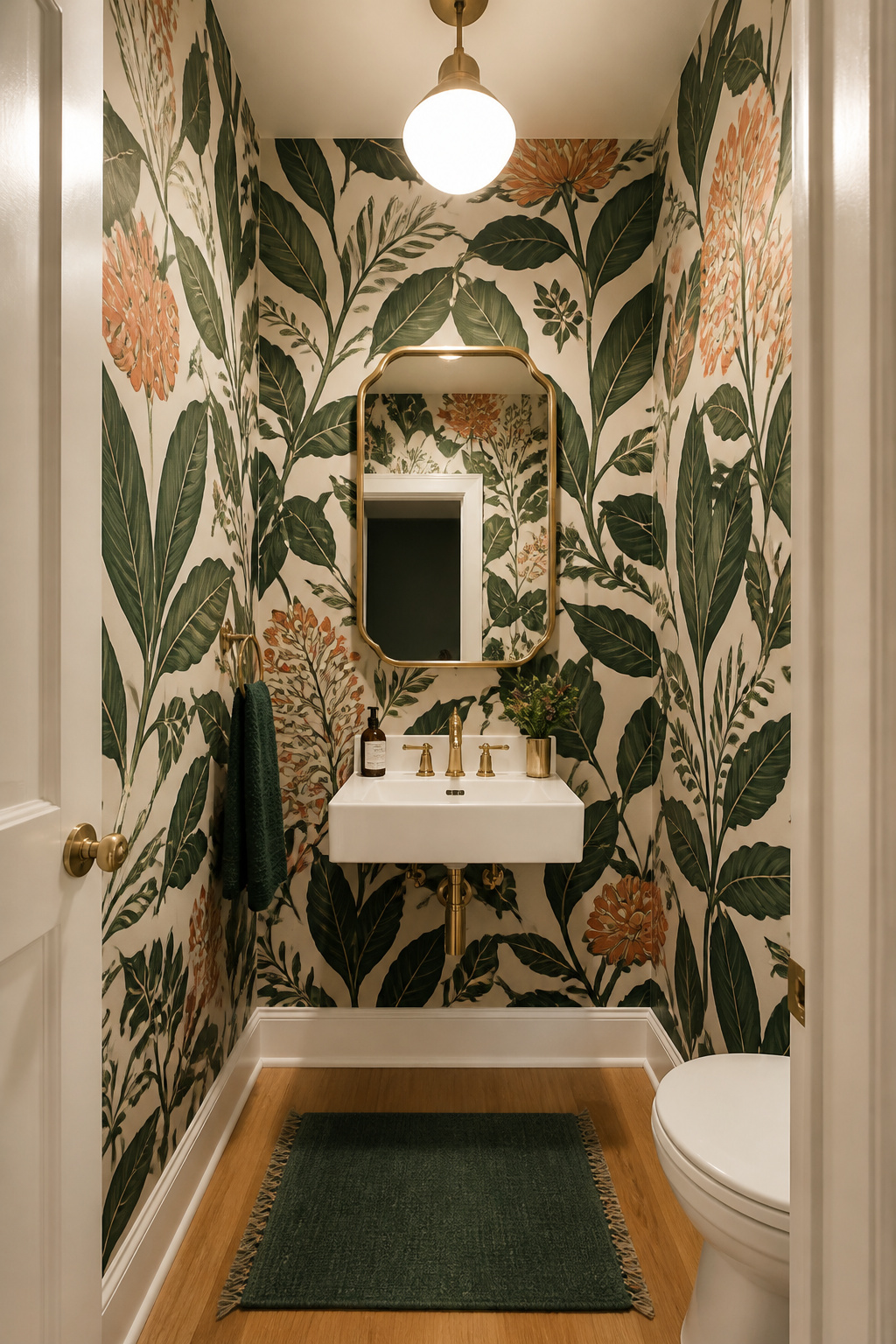 A pattern large enough to fill the room makes the space an experience rather than a measurement — the question of size stops mattering.