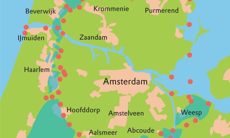 Kaart Stelling van Amsterdam