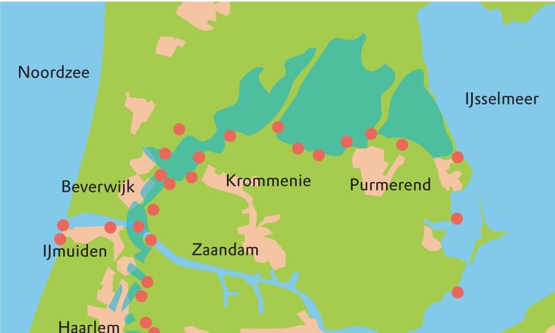Kaart Stelling van Amsterdam