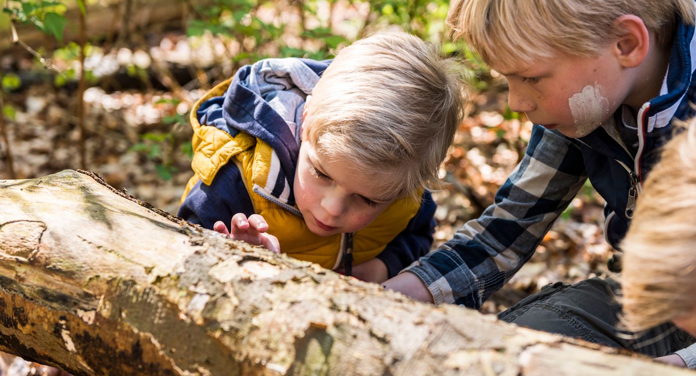 Twee kinderen vermaken zich met het lesprogramma van Gooi en Vechtstreek
