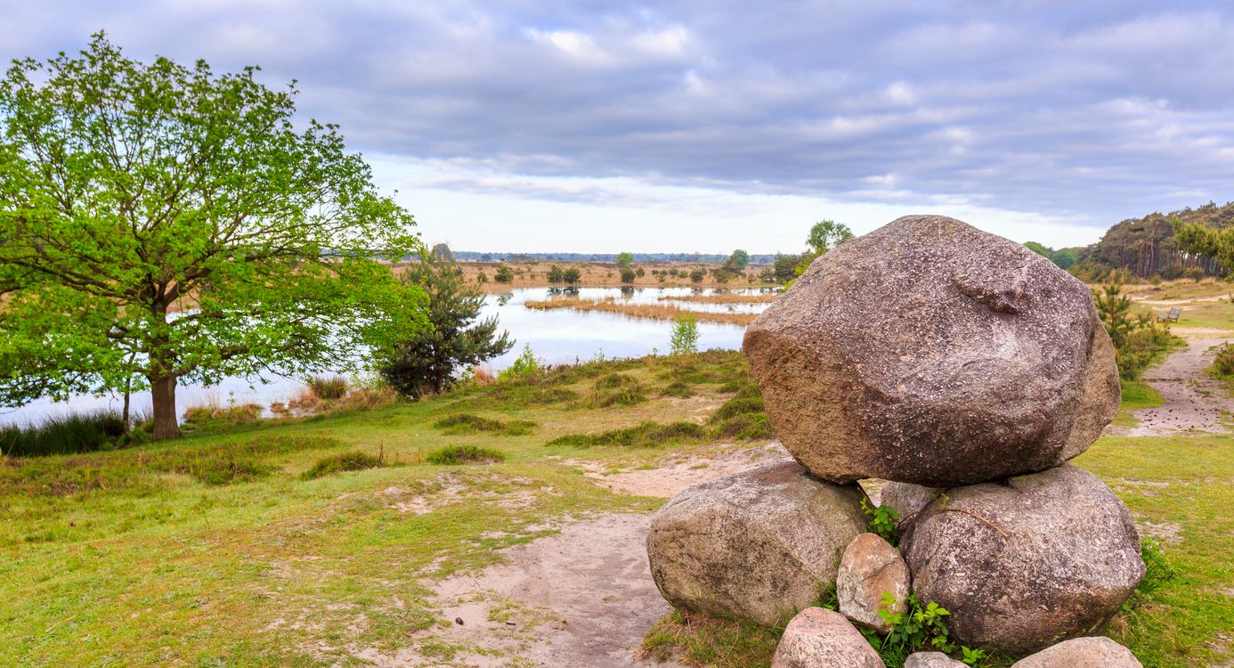 Uitzichtpunt en grafmonumenten Van Tienhoven op Kampina